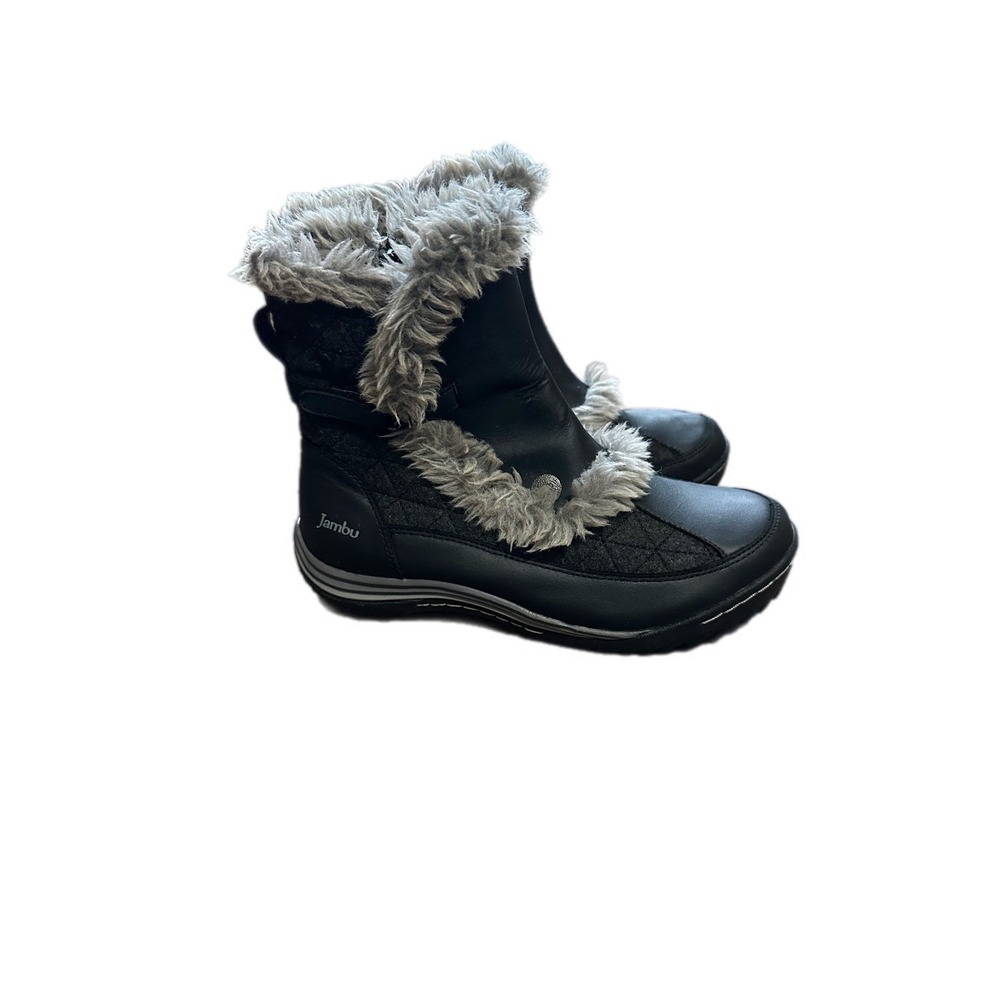 Jambu Eskimo Womens Black Quilted Faux Fur‎ Winter Boots WJ14ESK01 Size 7M